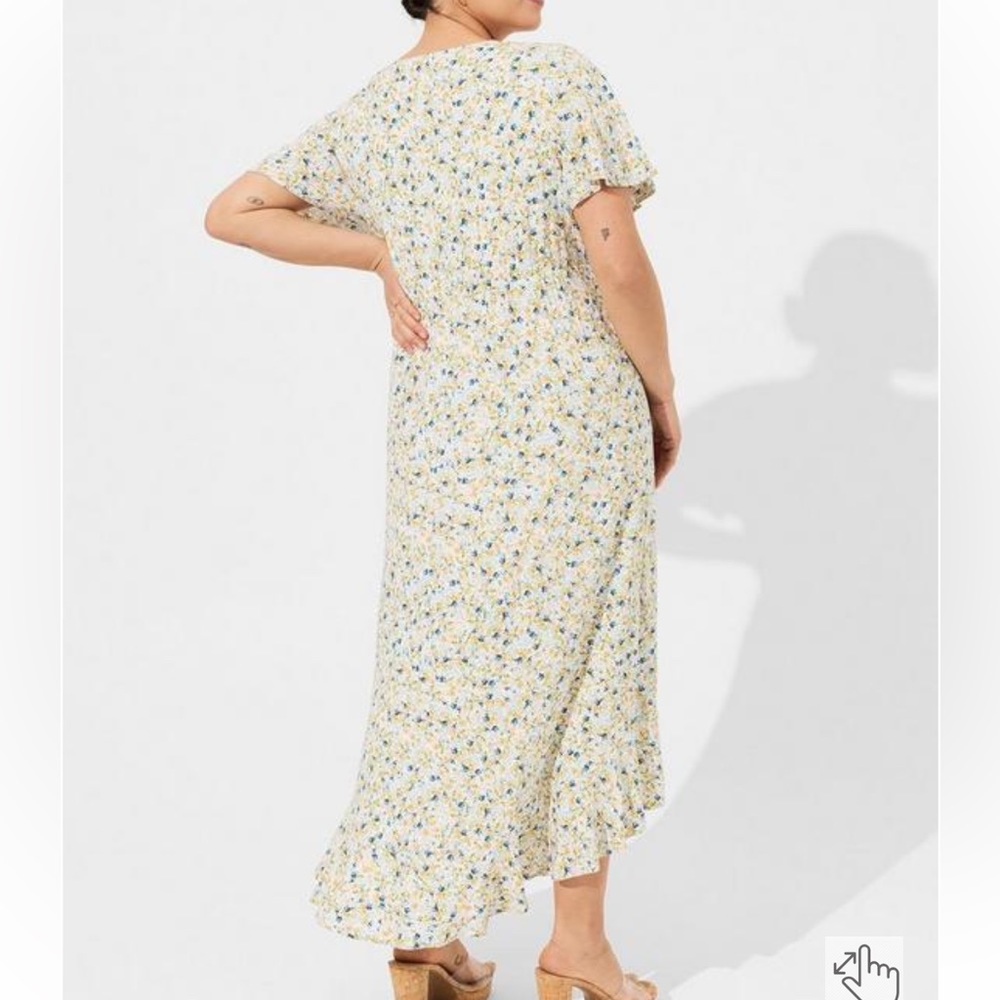 NWT Maxi Rayon Slub Surplice Wrap Dress by Torrid - Picture 2 of 5